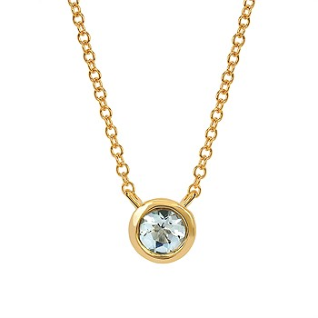 Bezel Set Birthstone Pendant | 10kt Gold