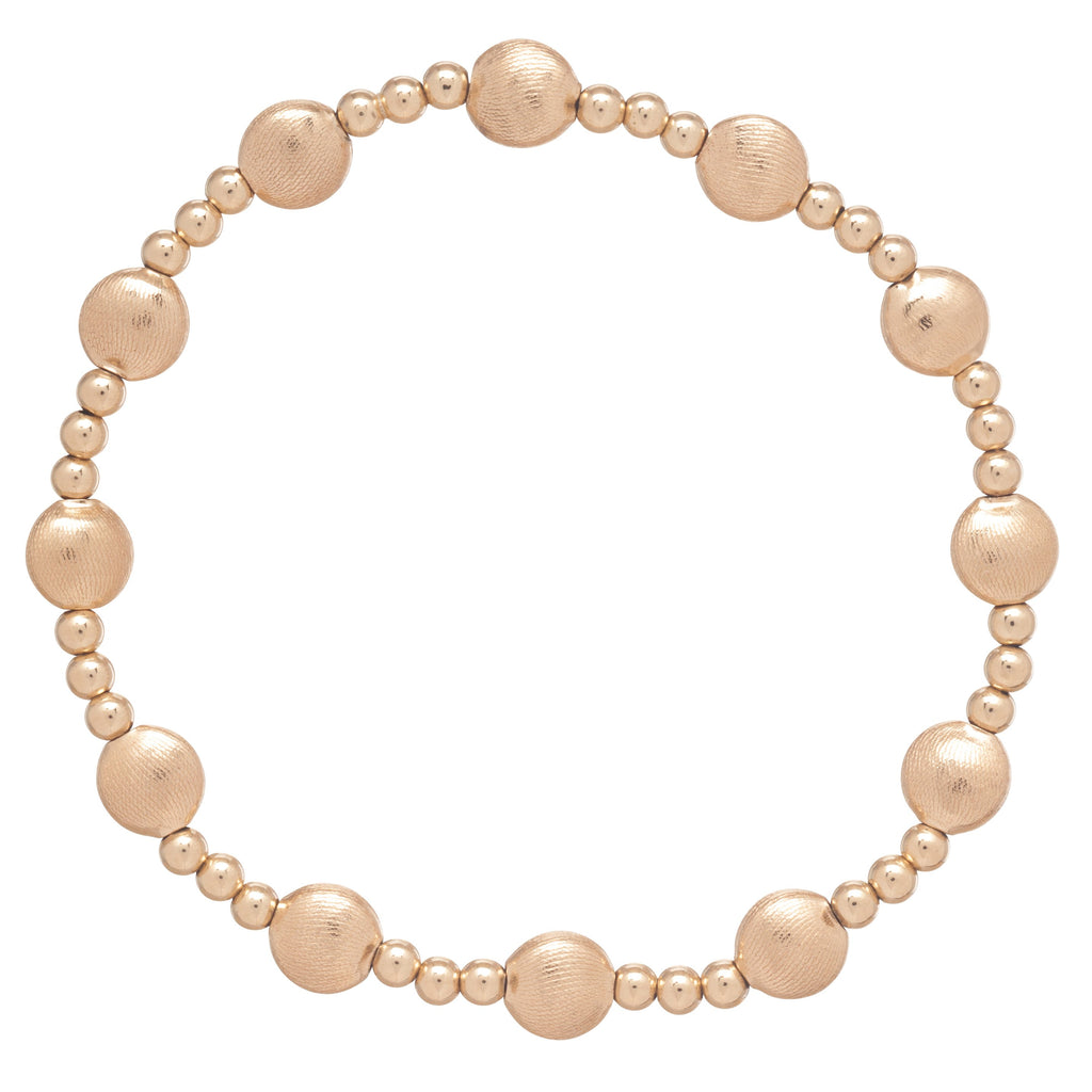 Honesty Gold Sincerity Pattern 6mm Bead Bracelet