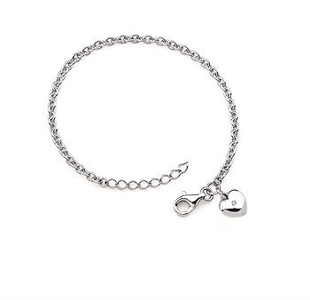 Little Diva Diamond Bracelet with Heart Dangle