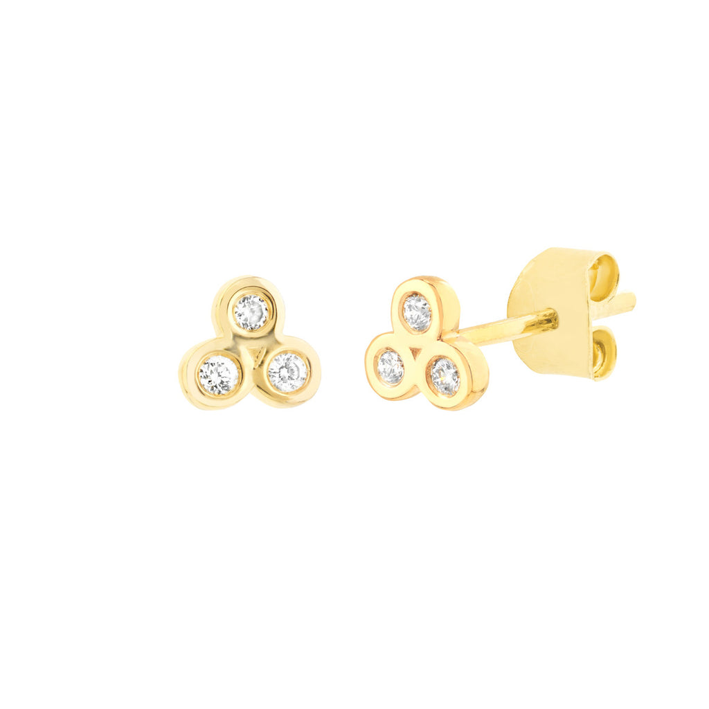 Trinity Diamond Stud Earrings