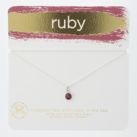 Ruby Gem Carded Necklace