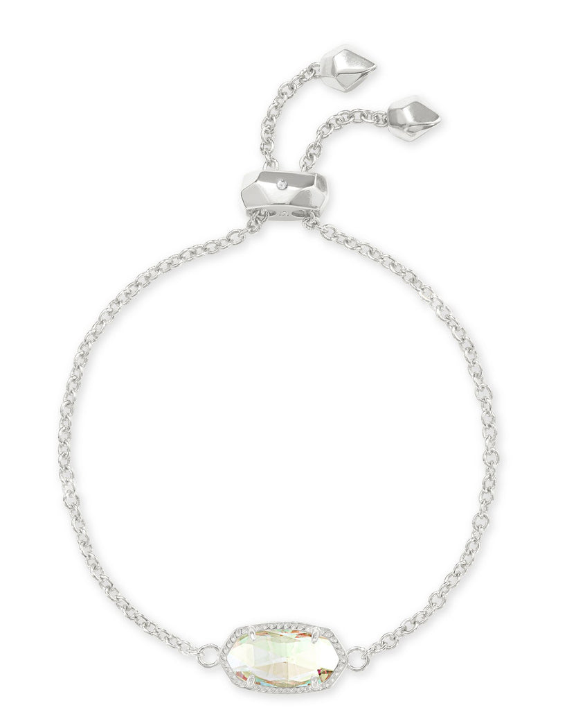 Elaina Silver Adjustable Chain Bracelet in Dichroic Glass