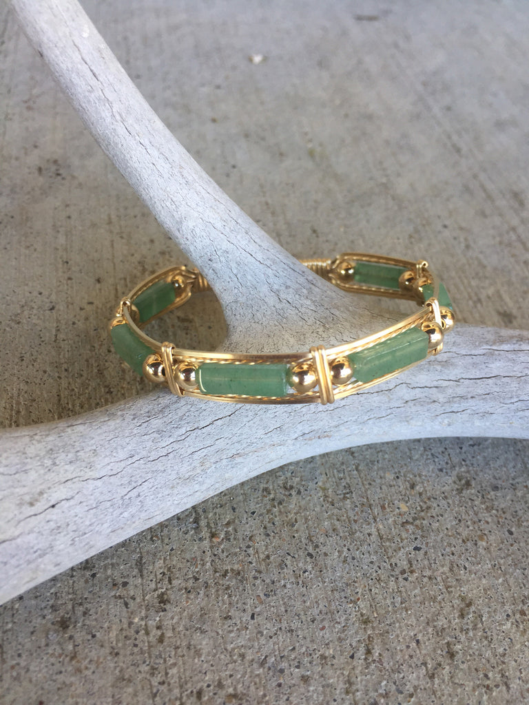 Color Your World Bracelet with Gold Bead | Aventurine