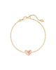 Ari Heart Gold Chain Bracelet in Dichroic Glass