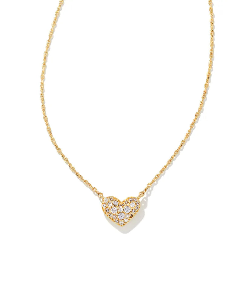 Ari Pave Crystal Heart Pendant Necklace