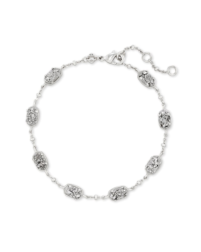 Emilie Silver Link Bracelet in Platinum Drusy