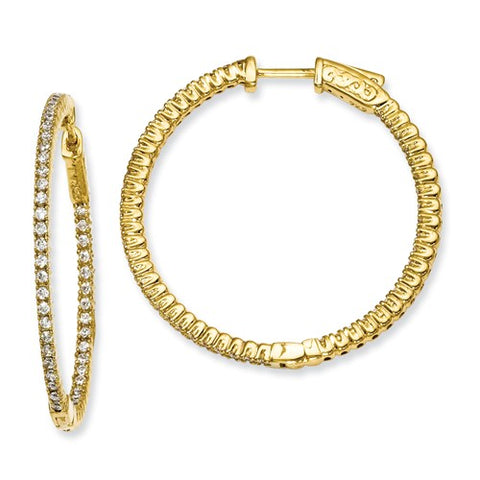 CZ In & Out Round Hoop Earrings