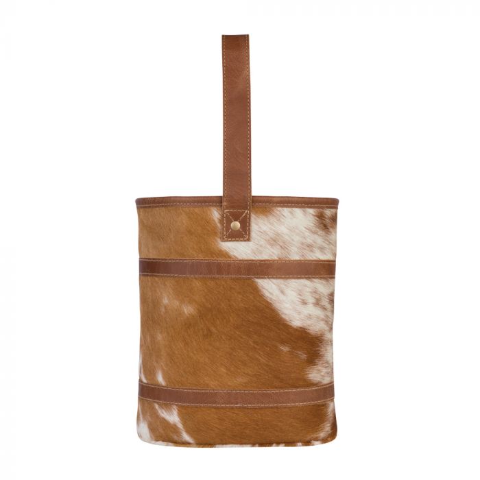 Tan Cowhide Double Wine Bottle Bag