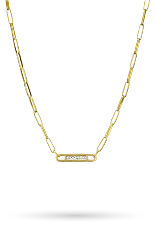 Line Necklace in Brass